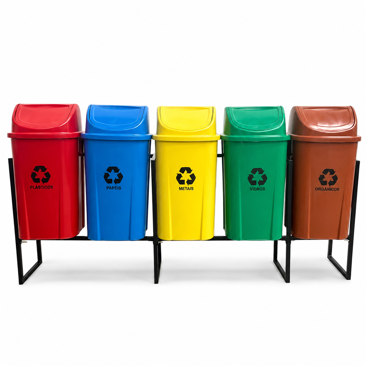 conjunto-5lixeiras-WL60-c5 Conjunto 5 Lixeiras Seletivas 60 Litros - Multi Encaixe