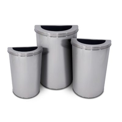 Lixeira de aço inox de parede com aro