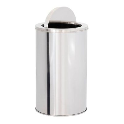 Lixeira de aço inox com aro Basculante