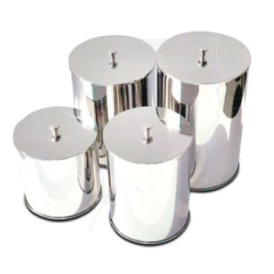 Lixeira de Aço Inox c/ Tampa e Puxador