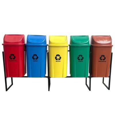 Conjunto 5 Lixeiras Seletivas 60 Litros