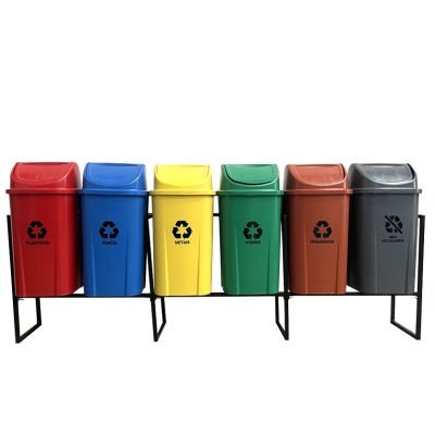 Conjunto 6 Lixeiras Seletivas 60 Litros
